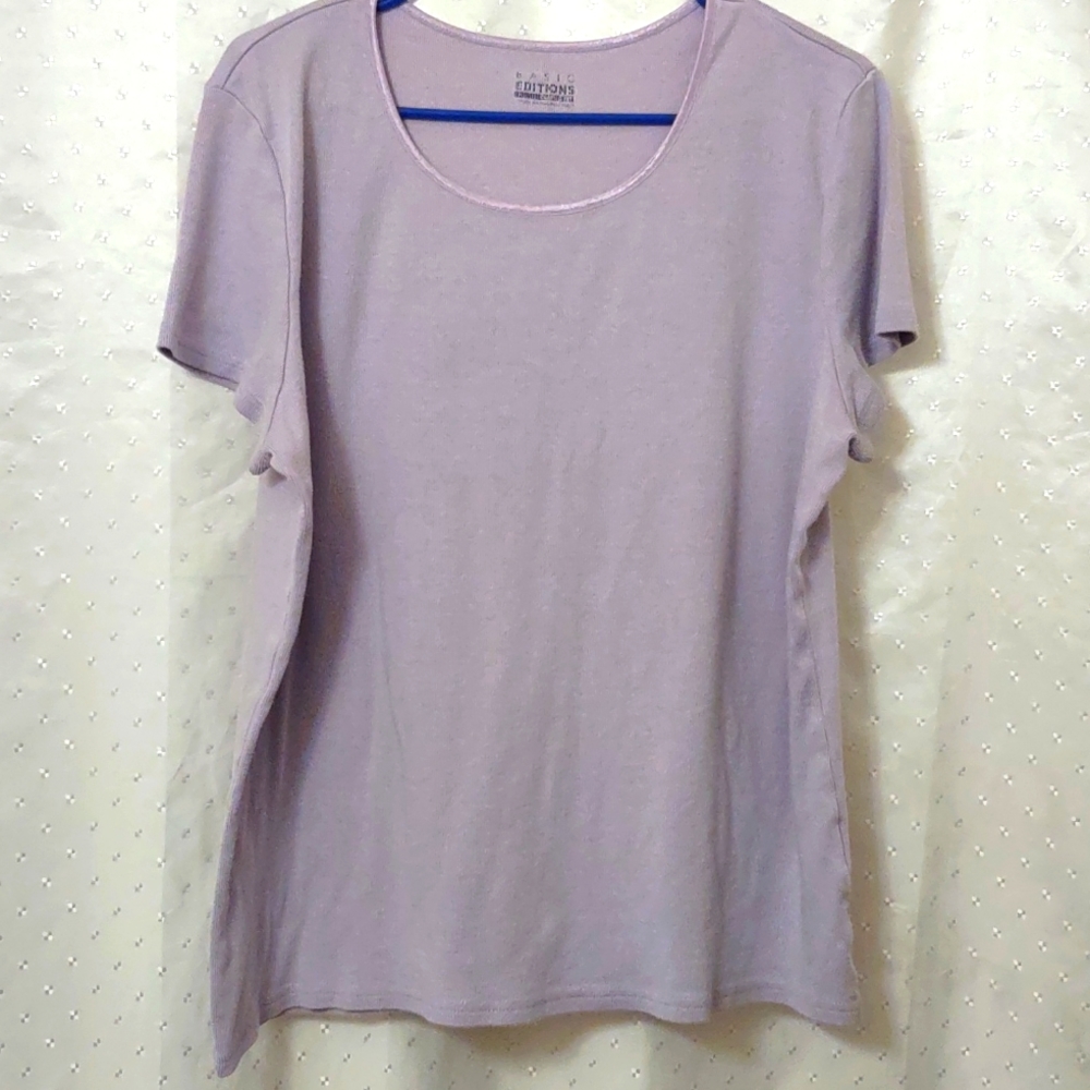 🍁4/$25 Basic Editions Women's Tee, size XXL, lavender